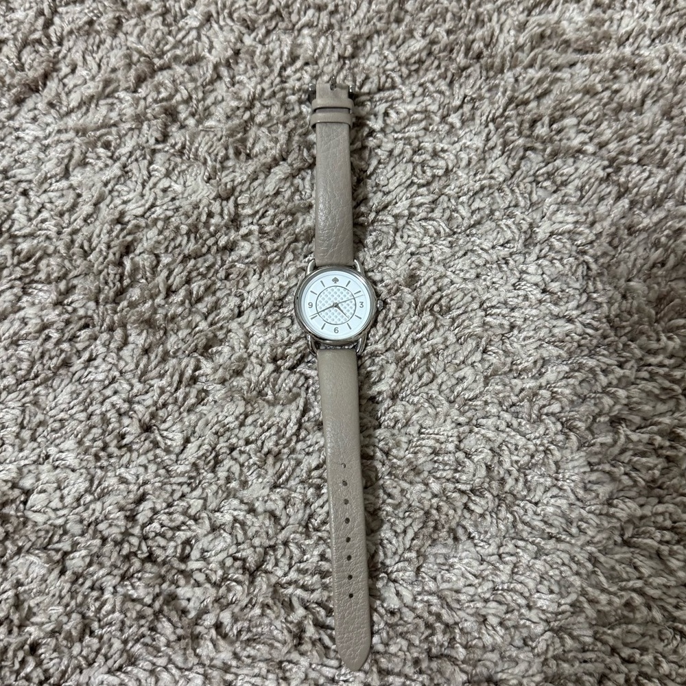 Kate Spade Boathouse Wrist Watch KSW1163 - Leather Taupe Beige Stainless Steel - Picture 2 of 8